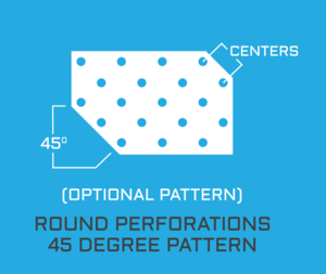 Perforated Metal Panels With Diagonal Staggered Pattern 45 Degrees Illustrated