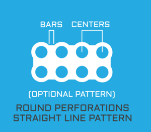 Perforated Metal With Round Straight Pattern 90 Degrees Illustrated