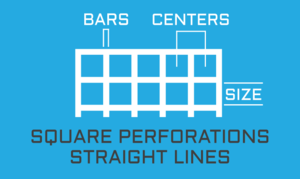 Perforated Metal With Square Holes Up To 27 Inches Wide Straight Pattern Illustrated