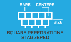 Perforated Metals with Square Holes Up to 36 inches Wide - Staggered Pattern