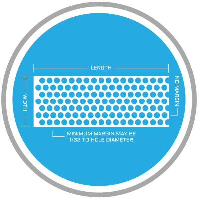 Perforated Stock Size Sheet or Plate with Minimum Margins